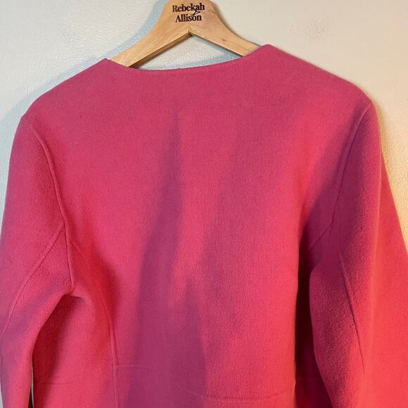 Eileen Fisher Wool & Cashmere Pink Thick Open Blazer Cardigan Women's Medium EUC - Picture 13 of 15